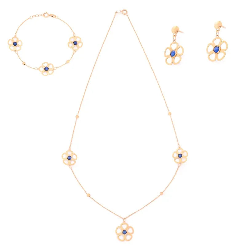 Half set of 18-karat gold, rare flower
