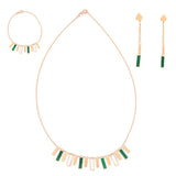 18K Gold Half Set In Green