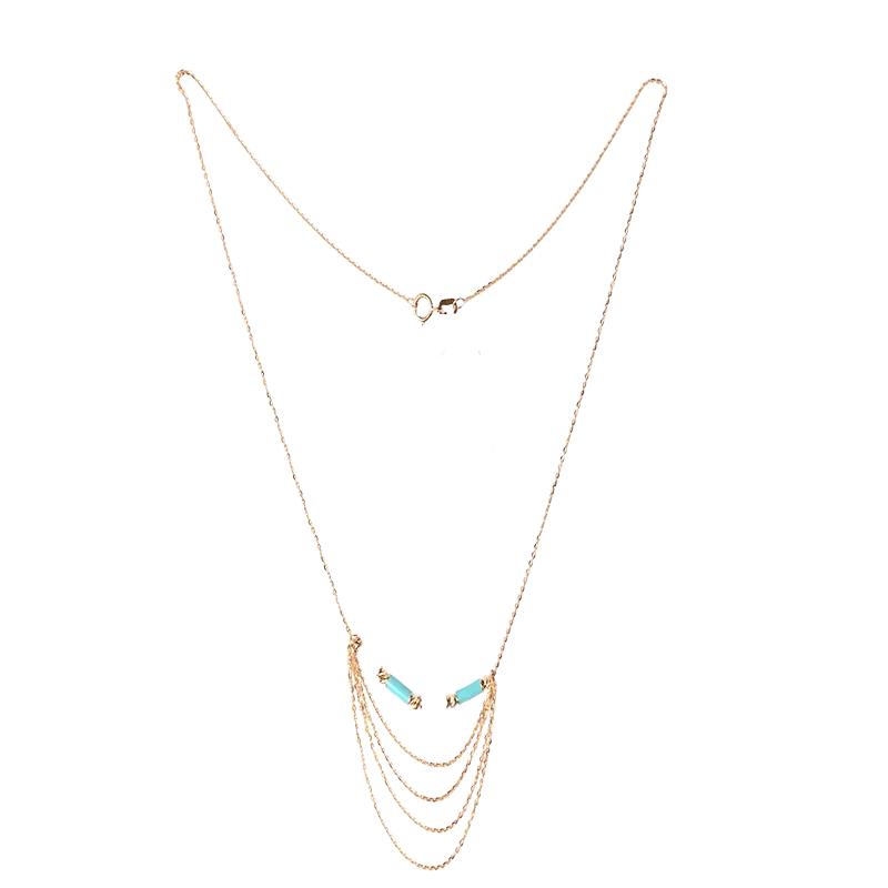 Elegant 18k gold five-piece necklace