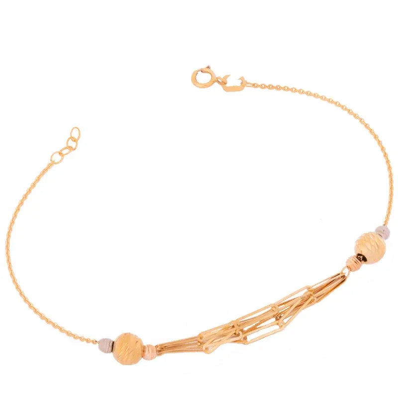 18K Gold Kids Chain Bracelet with Symbolic Design