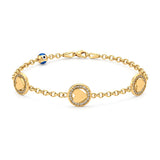 18K Gold Kids Chain Bracelet Circular Heart Design