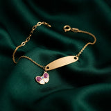 18K Gold Kids Chain Bracelet with Bow Design