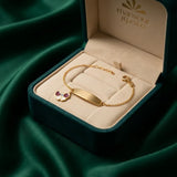 18K Gold Kids Chain Bracelet with Bow Design