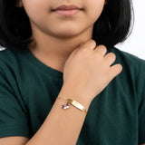 18K Gold Kids Chain Bracelet with Bow Design