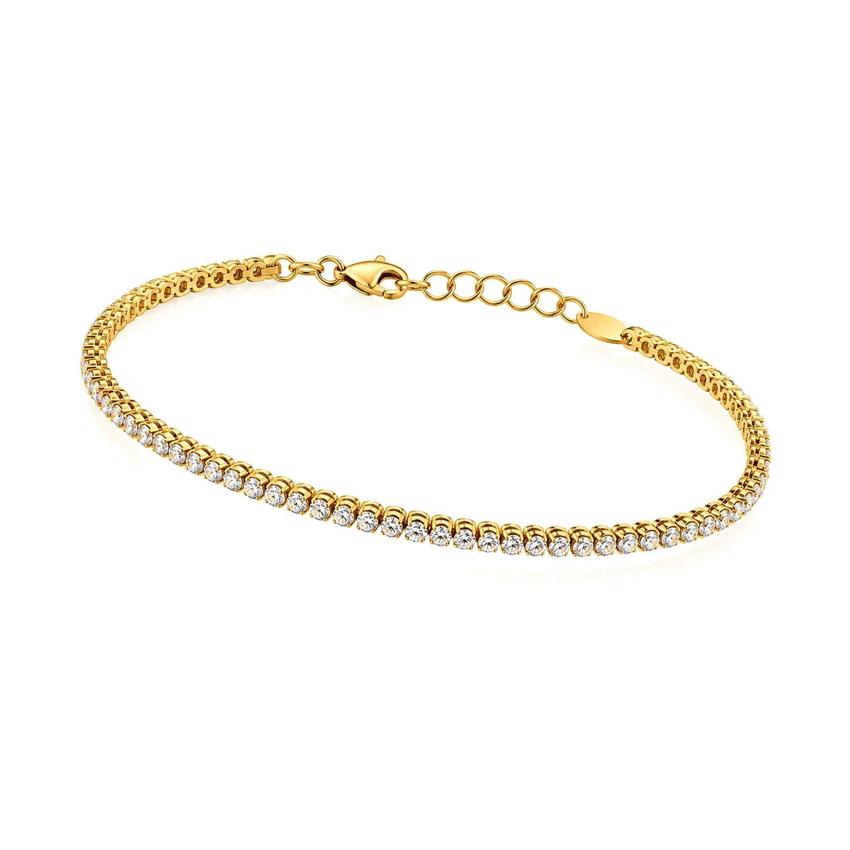 انسيال تنس ذهب عيار 18 بتصميم مرصع
