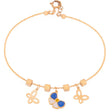 18K Gold Kids Bracelet with Floral Butterfly Design