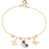 18K Gold Kids Bracelet with Floral Butterfly Design