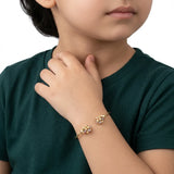 18K Gold Kids Bracelet with Colourful Rose Ends