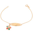 18K Gold Kids Chain Bracelet with Floral Design