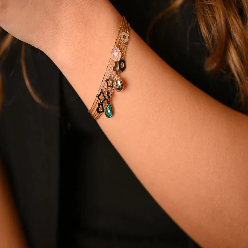 18K bracelet with Multi Layer Design in Colorful