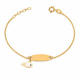 18K Gold Kids Chain Bracelet with Fish Design
