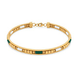 18K Gold Bracelet Colorful Charms Design