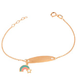 18K Gold Kids Chain Bracelet with Spectrum Colors Design