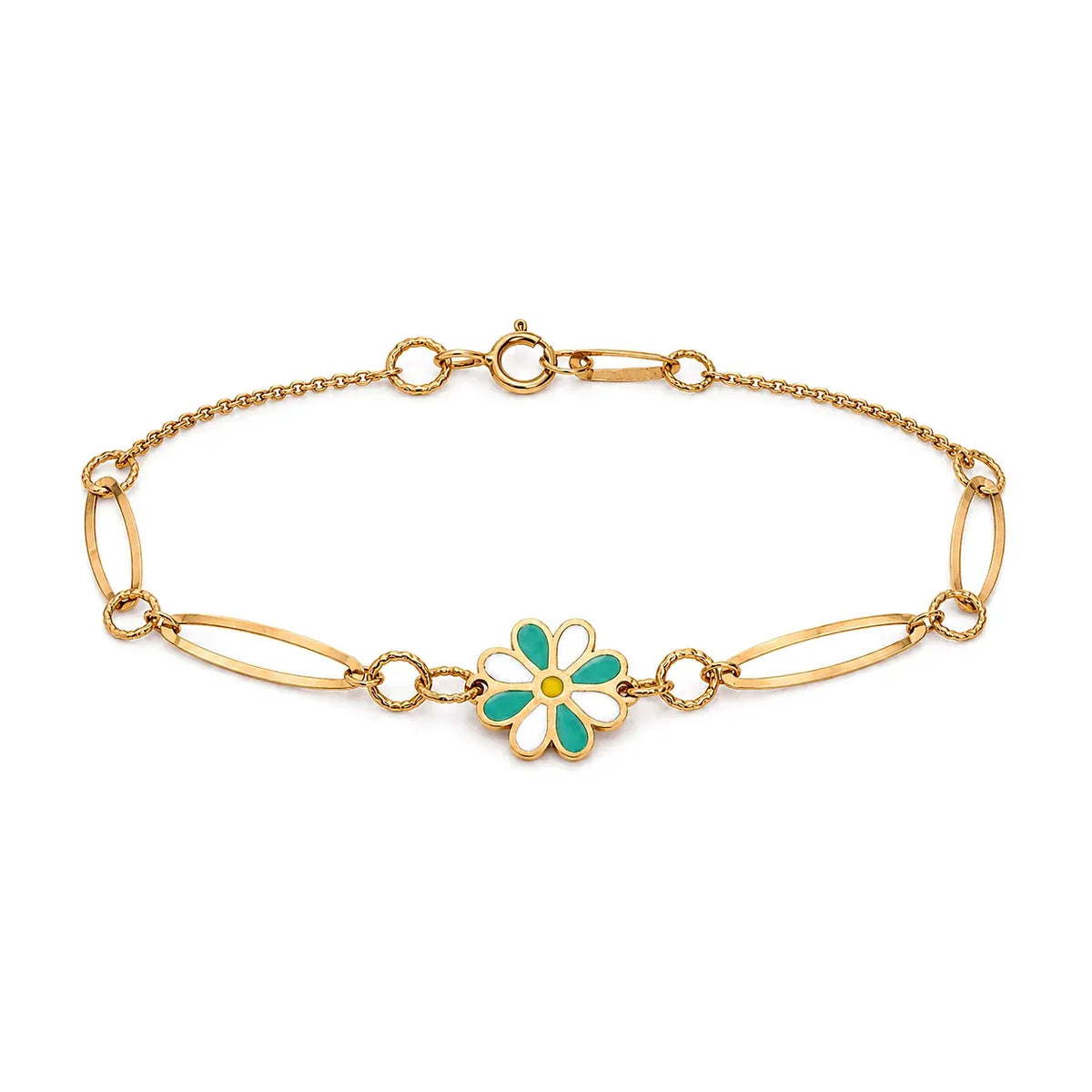 18K Chain Bracelet with Spring Breeze Flower Design