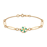 18K Chain Bracelet with Spring Breeze Flower Design