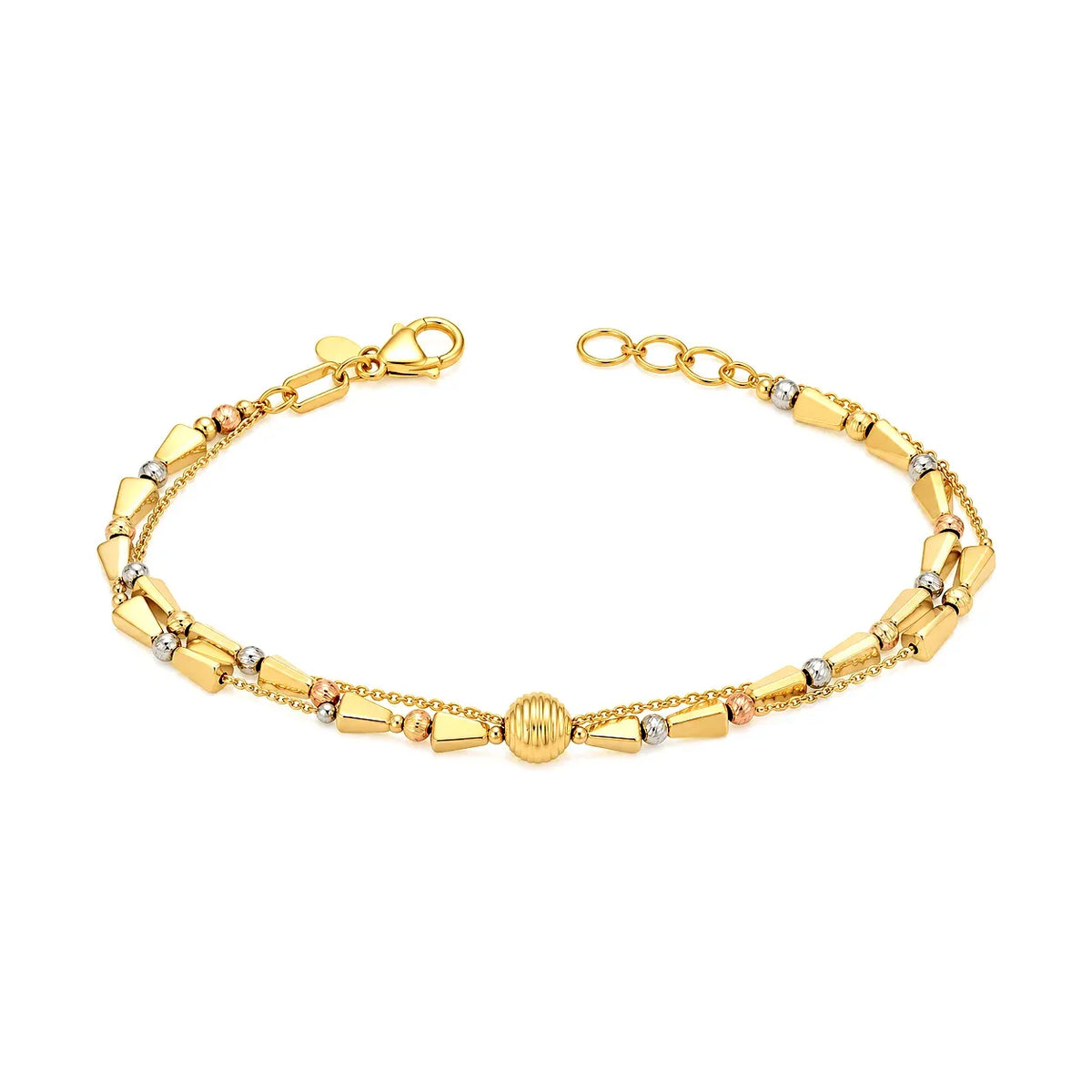 18K Chain Bracelet with Interlocking Design