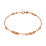 18K Gold Bracelet Tri-Color Beads Design