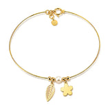 18K Gold Bracelet White Pearl Design