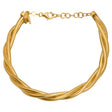 انسيال ذهب عيار 21 بتصميم مضفر رقيق
