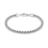 18K White Gold Chain Bracelet with Bead Design