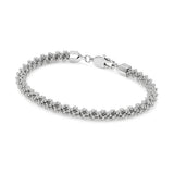 18K White Gold Chain Bracelet with Bead Design