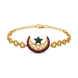 21K Chain Bracelet with Crescent Star Design