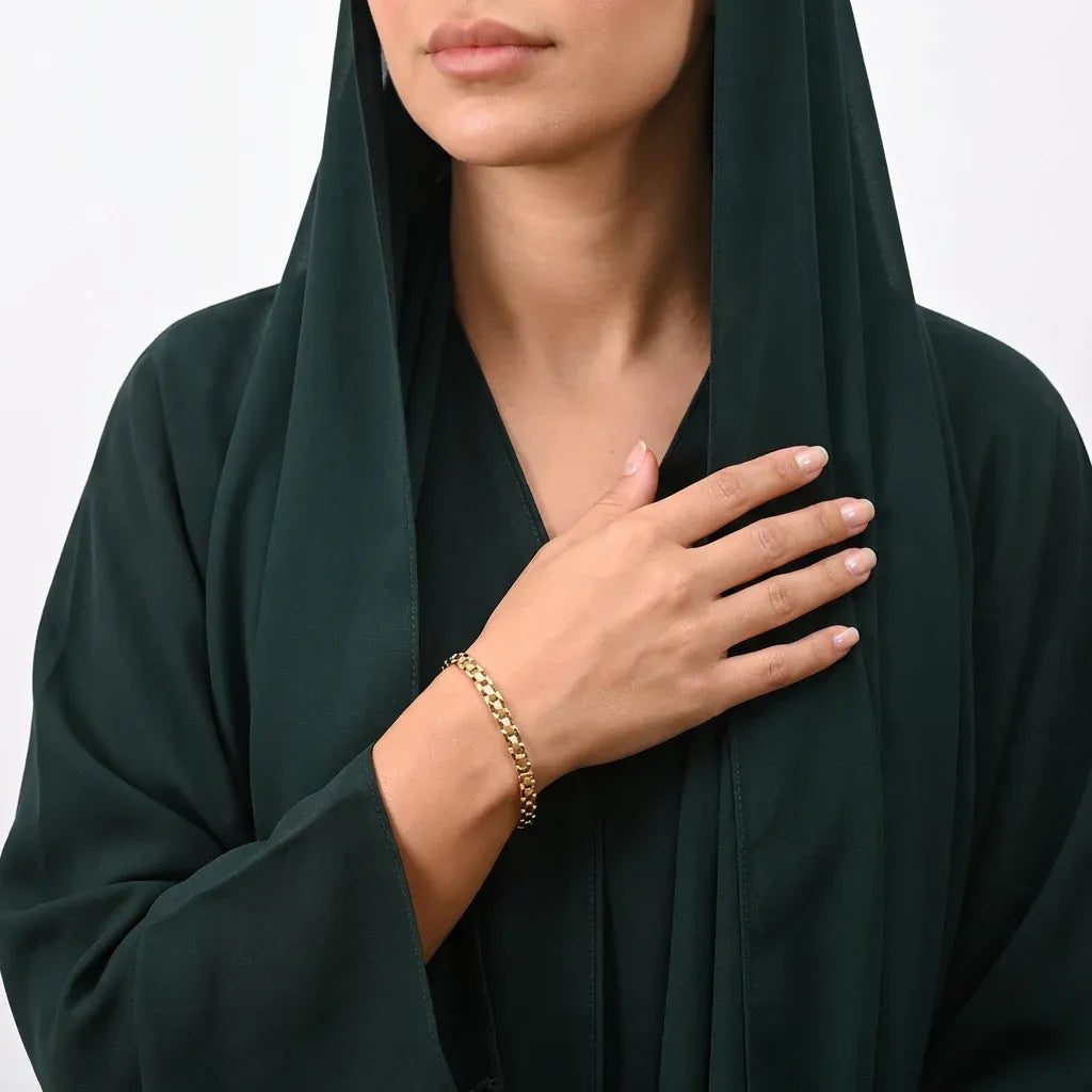 انسيال ذهب عيار 18 بتصميم كلاسيكي