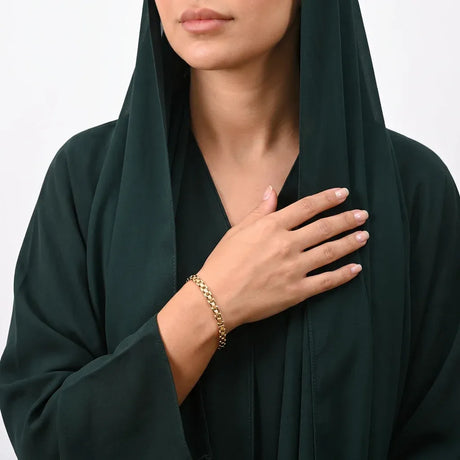 انسيال ذهب عيار 18 بتصميم كلاسيكي
