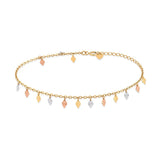 18K Chain Bracelet with Leaves Design
