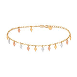 18K Chain Bracelet with Leaves Design