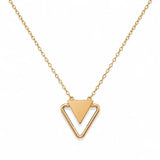 18K Gold Necklace With Triangle Pendant