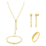 18K Gold Set with Flowing Ball Design