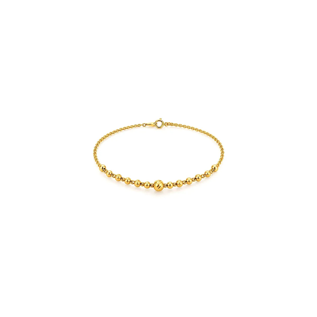 18K Gold Set with Flowing Ball Design