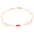 18K Gold Bracelet with Hoops and Rectangular Elements Design